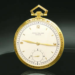 Patek Philippe Pocket Watch for Shreve, Crump & Low with Engraved Decorated Case